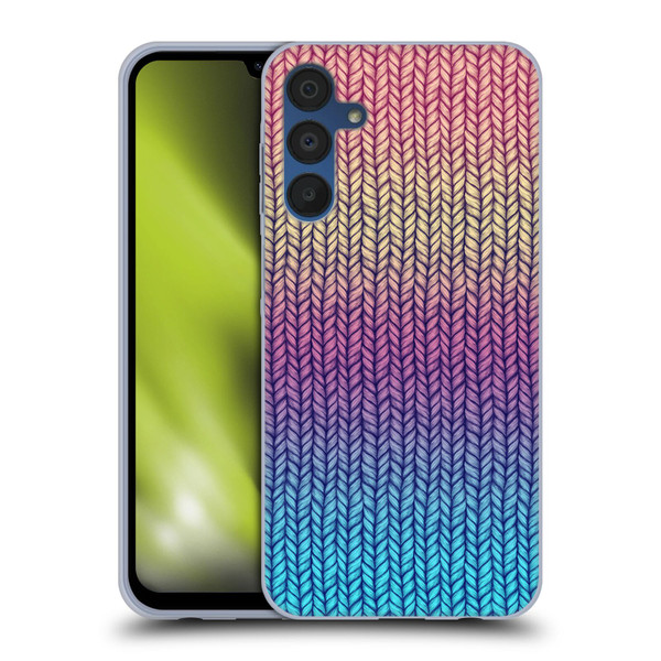 Micklyn Le Feuvre Patterns Rainbow Chunky Knit Soft Gel Case for Samsung Galaxy A15 & MagSafe