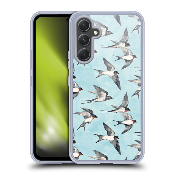 Micklyn Le Feuvre Patterns Swallow Flight Soft Gel Case for Samsung Galaxy A54 5G