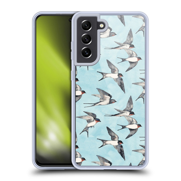 Micklyn Le Feuvre Patterns Swallow Flight Soft Gel Case for Samsung Galaxy S21 FE 5G & MagSafe