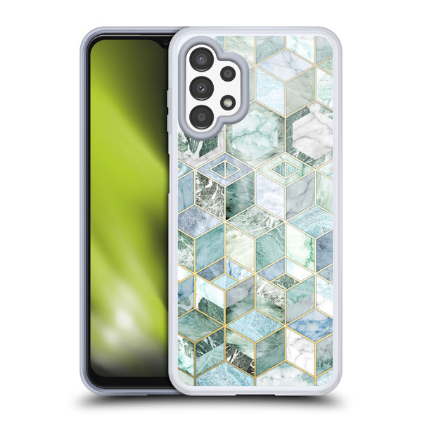 Micklyn Le Feuvre Marble Patterns Jade Honeycomb Soft Gel Case for Samsung Galaxy A13 (2022)