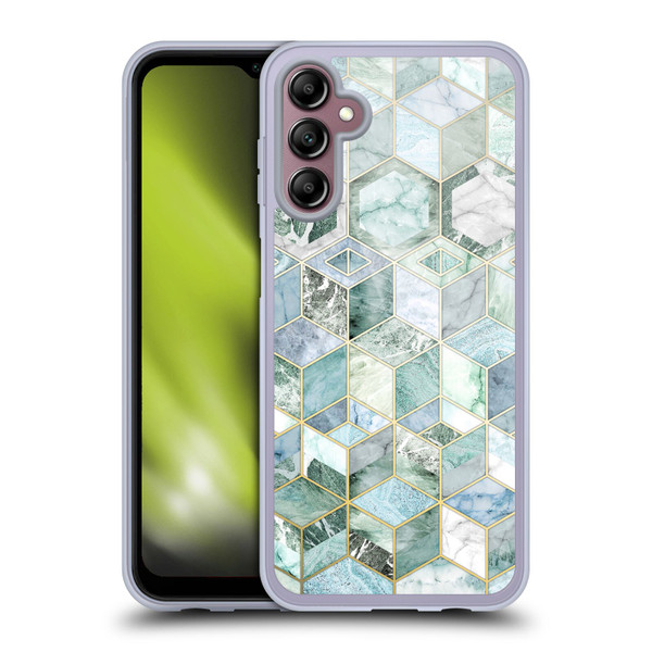 Micklyn Le Feuvre Marble Patterns Jade Honeycomb Soft Gel Case for Samsung Galaxy A14 5G