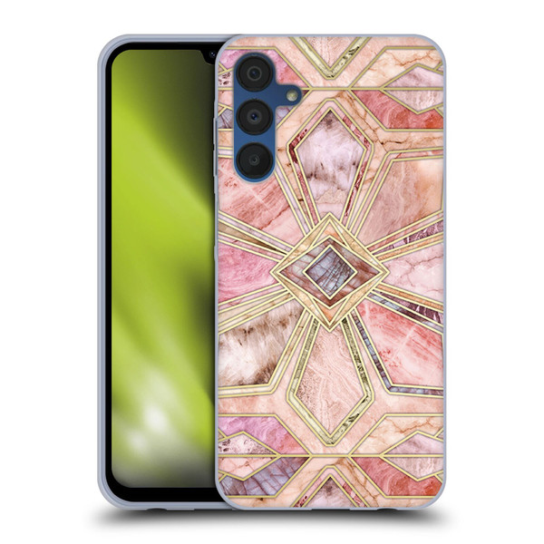 Micklyn Le Feuvre Marble Patterns Gilded Stone Tiles Soft Gel Case for Samsung Galaxy A15 & MagSafe