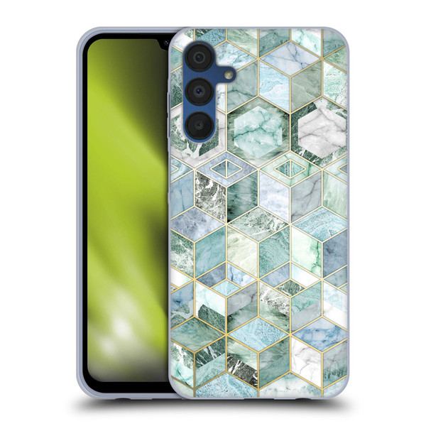 Micklyn Le Feuvre Marble Patterns Jade Honeycomb Soft Gel Case for Samsung Galaxy A15 & MagSafe