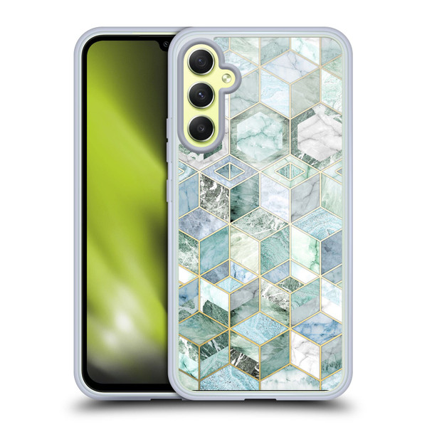 Micklyn Le Feuvre Marble Patterns Jade Honeycomb Soft Gel Case for Samsung Galaxy A34 5G