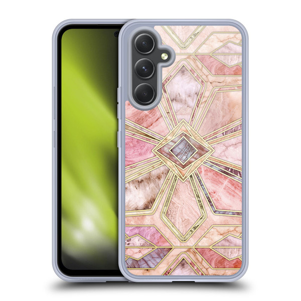 Micklyn Le Feuvre Marble Patterns Gilded Stone Tiles Soft Gel Case for Samsung Galaxy A54 5G