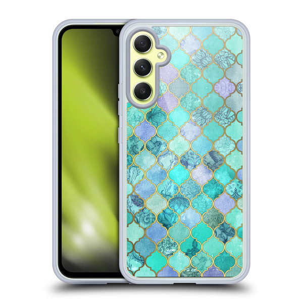 Micklyn Le Feuvre Moroccan Mint Green Soft Gel Case for Samsung Galaxy A34 5G