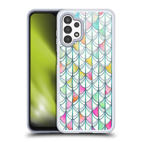 Micklyn Le Feuvre Patterns Fish Scale Cutout Soft Gel Case for Samsung Galaxy A13 (2022)