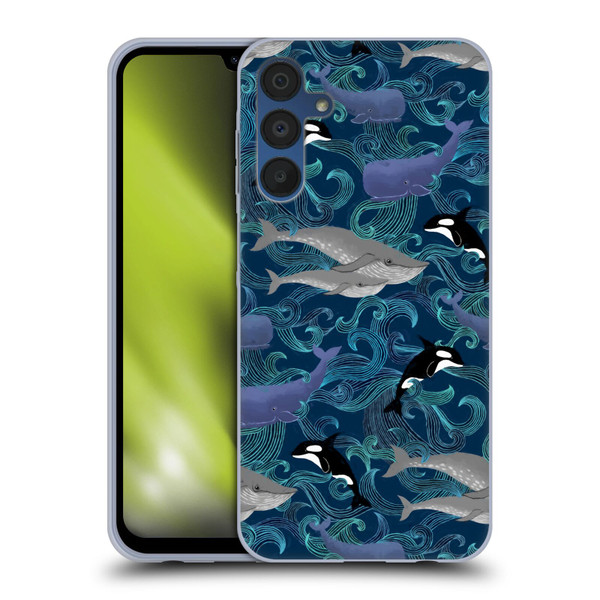 Micklyn Le Feuvre Patterns Giants in Teal Soft Gel Case for Samsung Galaxy A15 & MagSafe
