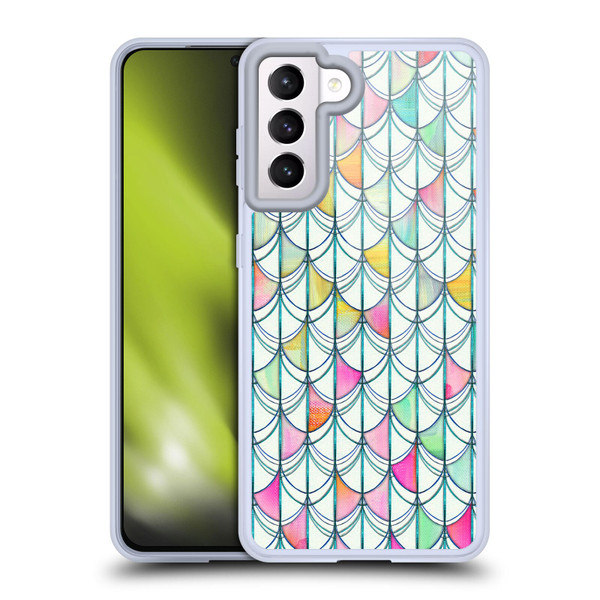 Micklyn Le Feuvre Patterns Fish Scale Cutout Soft Gel Case for Samsung Galaxy S21 5G & MagSafe