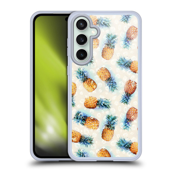 Micklyn Le Feuvre Patterns Pineapples and Crystals Soft Gel Case for Samsung Galaxy S23 FE 5G & MagSafe