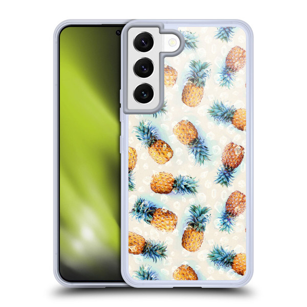 Micklyn Le Feuvre Patterns Pineapples and Crystals Soft Gel Case for Samsung Galaxy S22 5G & MagSafe