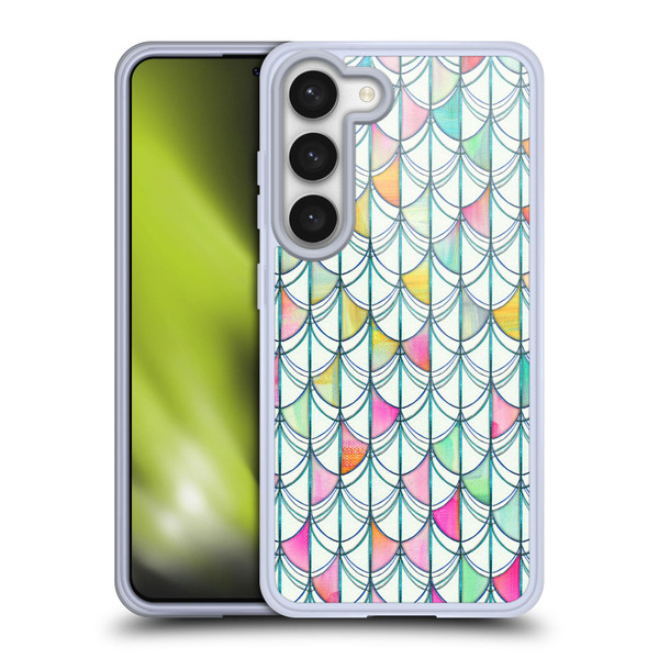 Micklyn Le Feuvre Patterns Fish Scale Cutout Soft Gel Case for Samsung Galaxy S23 5G & MagSafe