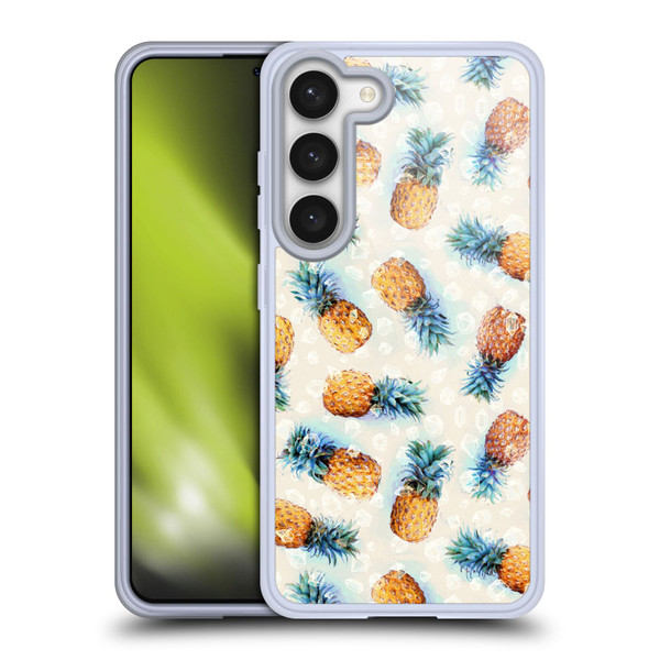 Micklyn Le Feuvre Patterns Pineapples and Crystals Soft Gel Case for Samsung Galaxy S23 5G & MagSafe