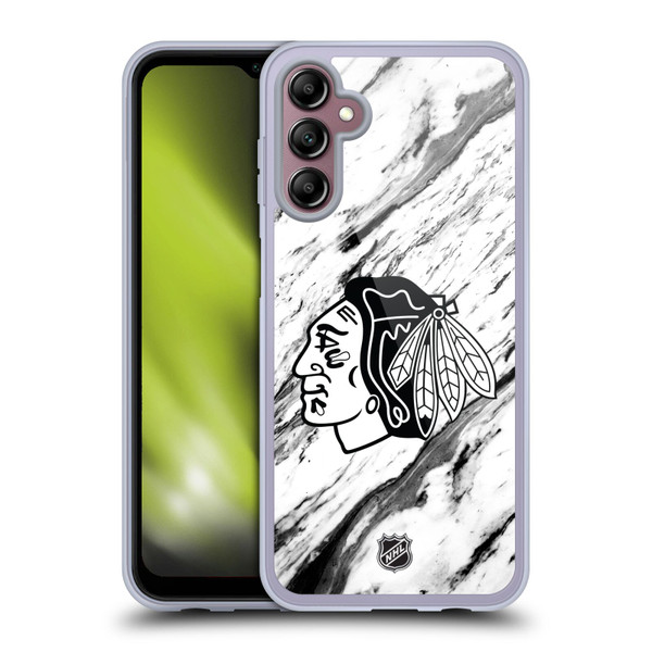 NHL Chicago Blackhawks Marble Soft Gel Case for Samsung Galaxy A14 5G