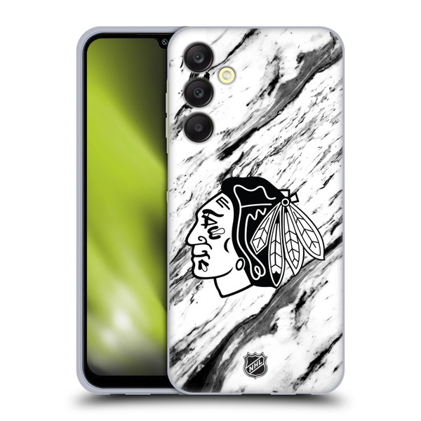 NHL Chicago Blackhawks Marble Soft Gel Case for Samsung Galaxy A25 5G