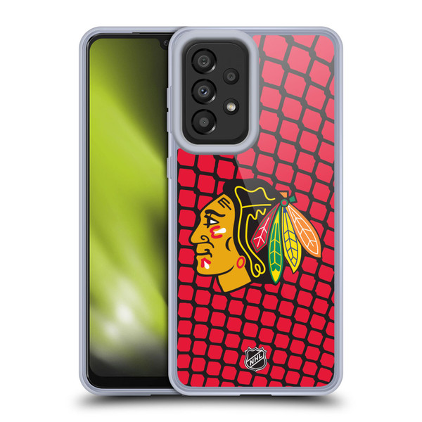 NHL Chicago Blackhawks Net Pattern Soft Gel Case for Samsung Galaxy A33 5G (2022)