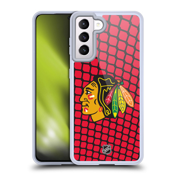 NHL Chicago Blackhawks Net Pattern Soft Gel Case for Samsung Galaxy S21 5G & MagSafe