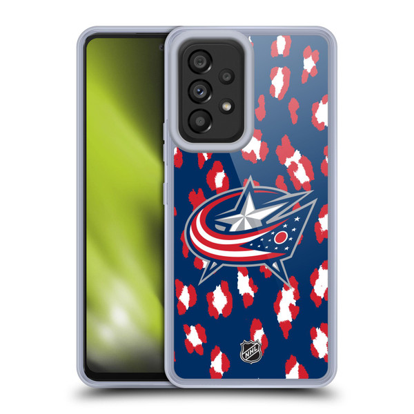 NHL Columbus Blue Jackets Leopard Pattern Soft Gel Case for Samsung Galaxy A53 5G (2022)