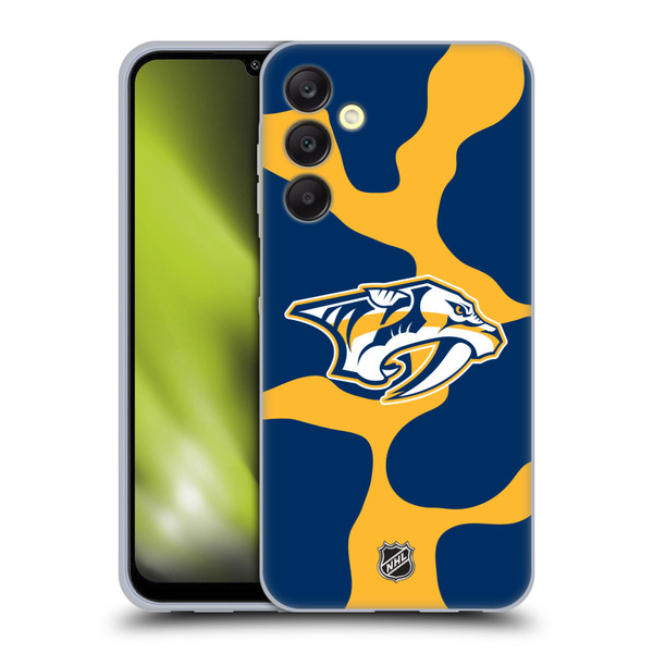 NHL Nashville Predators Cow Pattern Soft Gel Case for Samsung Galaxy A25 5G