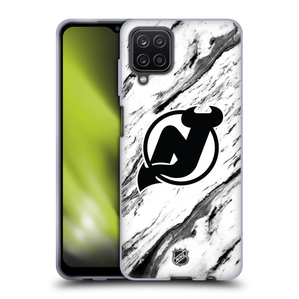NHL New Jersey Devils Marble Soft Gel Case for Samsung Galaxy A12 (2020)