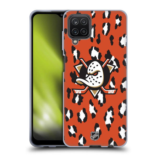 NHL Anaheim Ducks Leopard Pattern Soft Gel Case for Samsung Galaxy A12 (2020)