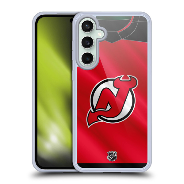 NHL New Jersey Devils Jersey Soft Gel Case for Samsung Galaxy S23 FE 5G & MagSafe