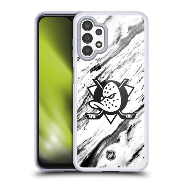 NHL Anaheim Ducks Marble Soft Gel Case for Samsung Galaxy A13 (2022)