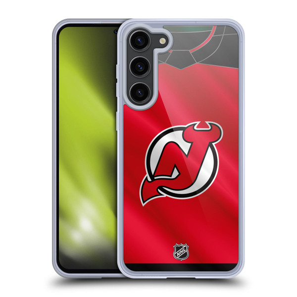 NHL New Jersey Devils Jersey Soft Gel Case for Samsung Galaxy S23+ 5G & MagSafe
