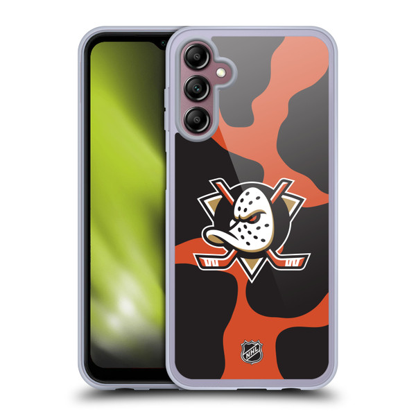 NHL Anaheim Ducks Cow Pattern Soft Gel Case for Samsung Galaxy A14 5G