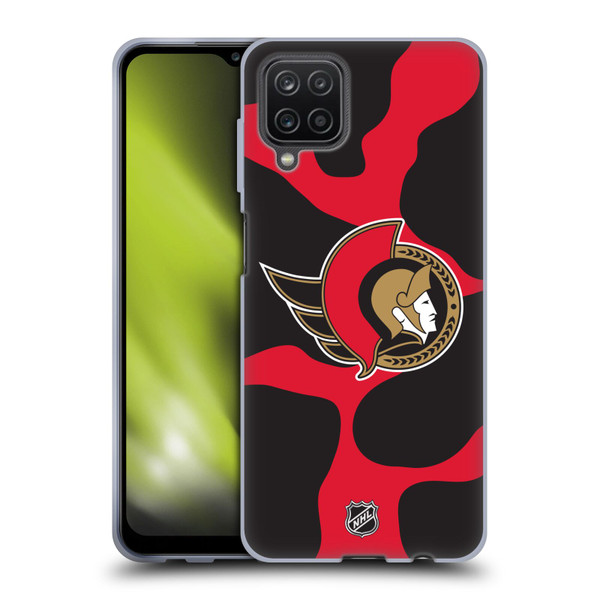 NHL Ottawa Senators Cow Pattern Soft Gel Case for Samsung Galaxy A12 (2020)