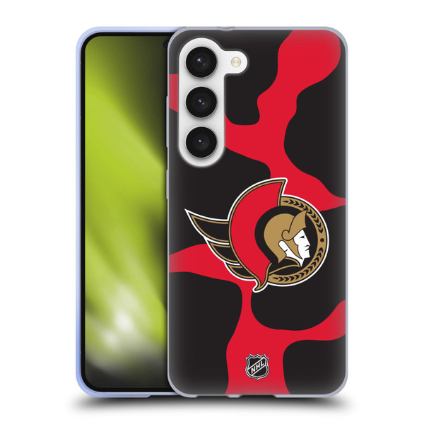 NHL Ottawa Senators Cow Pattern Soft Gel Case for Samsung Galaxy S23 5G & MagSafe
