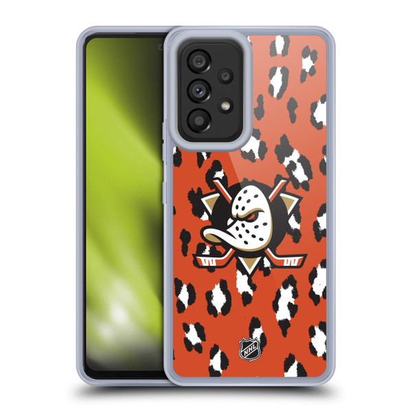 NHL Anaheim Ducks Leopard Pattern Soft Gel Case for Samsung Galaxy A53 5G (2022)