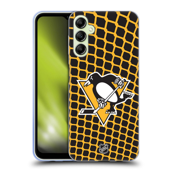 NHL Pittsburgh Penguins Net Pattern Soft Gel Case for Samsung Galaxy A14 5G
