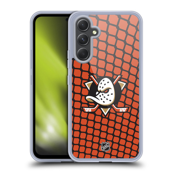 NHL Anaheim Ducks Net Pattern Soft Gel Case for Samsung Galaxy A54 5G