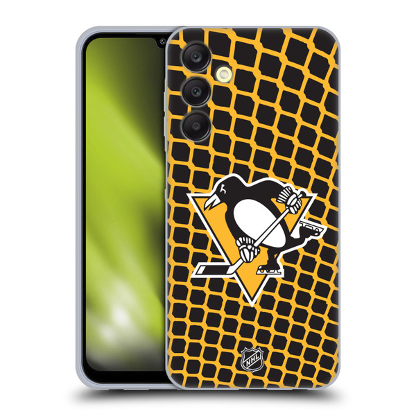 NHL Pittsburgh Penguins Net Pattern Soft Gel Case for Samsung Galaxy A25 5G
