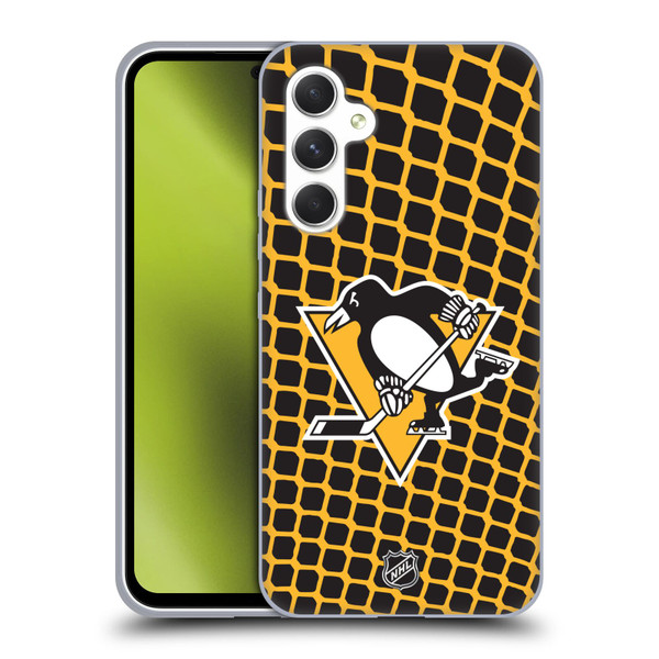 NHL Pittsburgh Penguins Net Pattern Soft Gel Case for Samsung Galaxy A54 5G