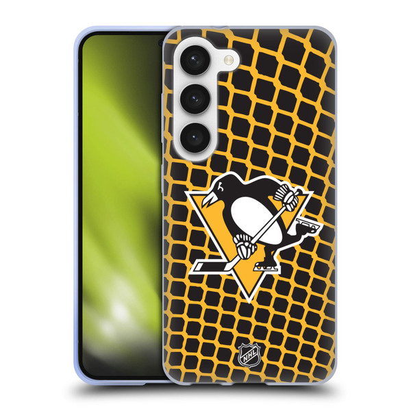 NHL Pittsburgh Penguins Net Pattern Soft Gel Case for Samsung Galaxy S23 5G & MagSafe