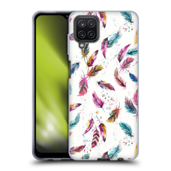 Ninola Mix Patterns Muticolored Feathers Soft Gel Case for Samsung Galaxy A12 (2020)