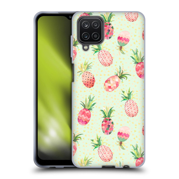 Ninola Mix Patterns Pineapple Lime Soft Gel Case for Samsung Galaxy A12 (2020)