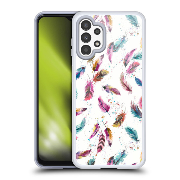 Ninola Mix Patterns Muticolored Feathers Soft Gel Case for Samsung Galaxy A13 (2022)