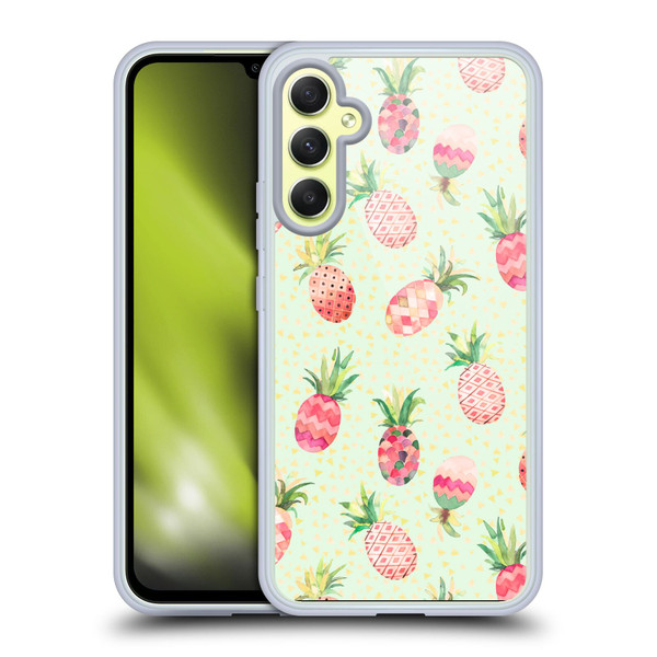 Ninola Mix Patterns Pineapple Lime Soft Gel Case for Samsung Galaxy A34 5G