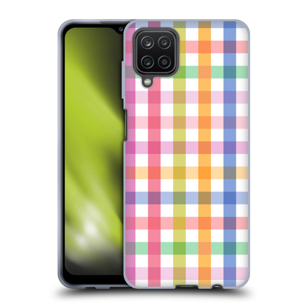 Ninola Colorful Geometric Gingham Soft Gel Case for Samsung Galaxy A12 (2020)