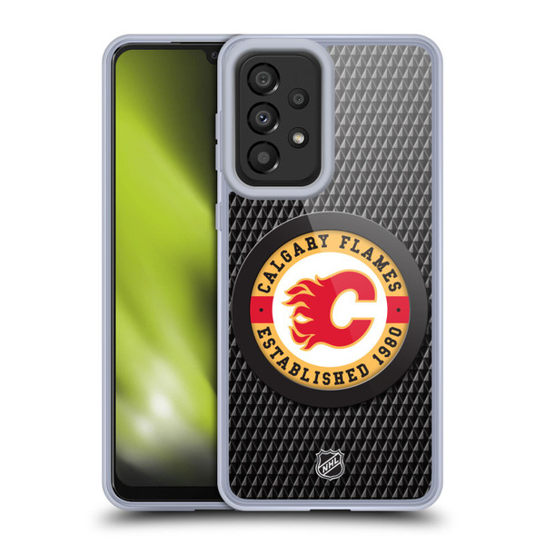NHL Calgary Flames Puck Texture Soft Gel Case for Samsung Galaxy A33 5G (2022)