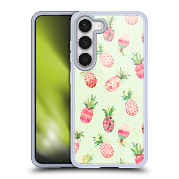 Ninola Mix Patterns Pineapple Lime Soft Gel Case for Samsung Galaxy S23 5G & MagSafe