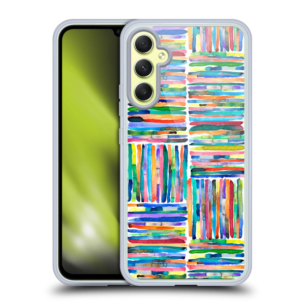 Ninola Patterns 4 Handpainted Stripes Multi Soft Gel Case for Samsung Galaxy A34 5G