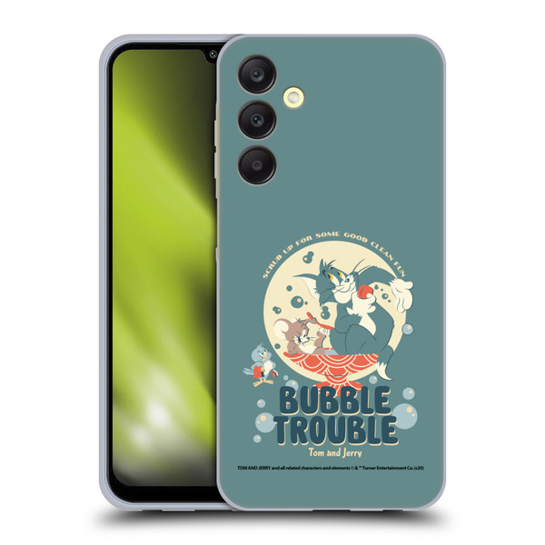 Tom and Jerry Retro Bubble Trouble Soft Gel Case for Samsung Galaxy A25 5G