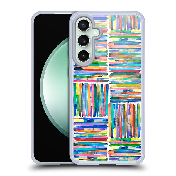 Ninola Patterns 4 Handpainted Stripes Multi Soft Gel Case for Samsung Galaxy S23 FE 5G & MagSafe