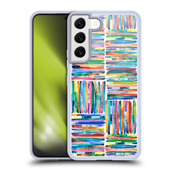 Ninola Patterns 4 Handpainted Stripes Multi Soft Gel Case for Samsung Galaxy S22 5G & MagSafe