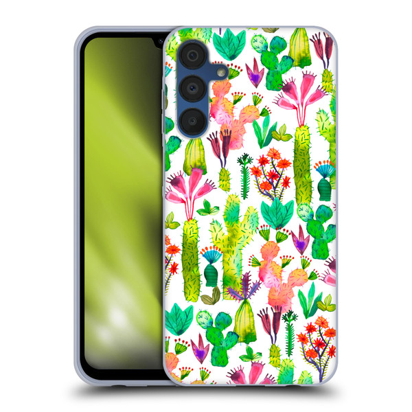 Ninola Summer Patterns Cacti Garden Soft Gel Case for Samsung Galaxy A15 & MagSafe