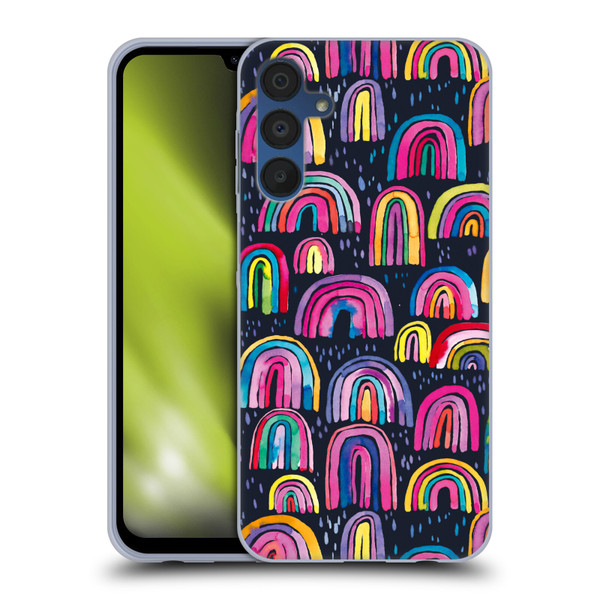 Ninola Summer Patterns Rainbows Navy Soft Gel Case for Samsung Galaxy A15 & MagSafe